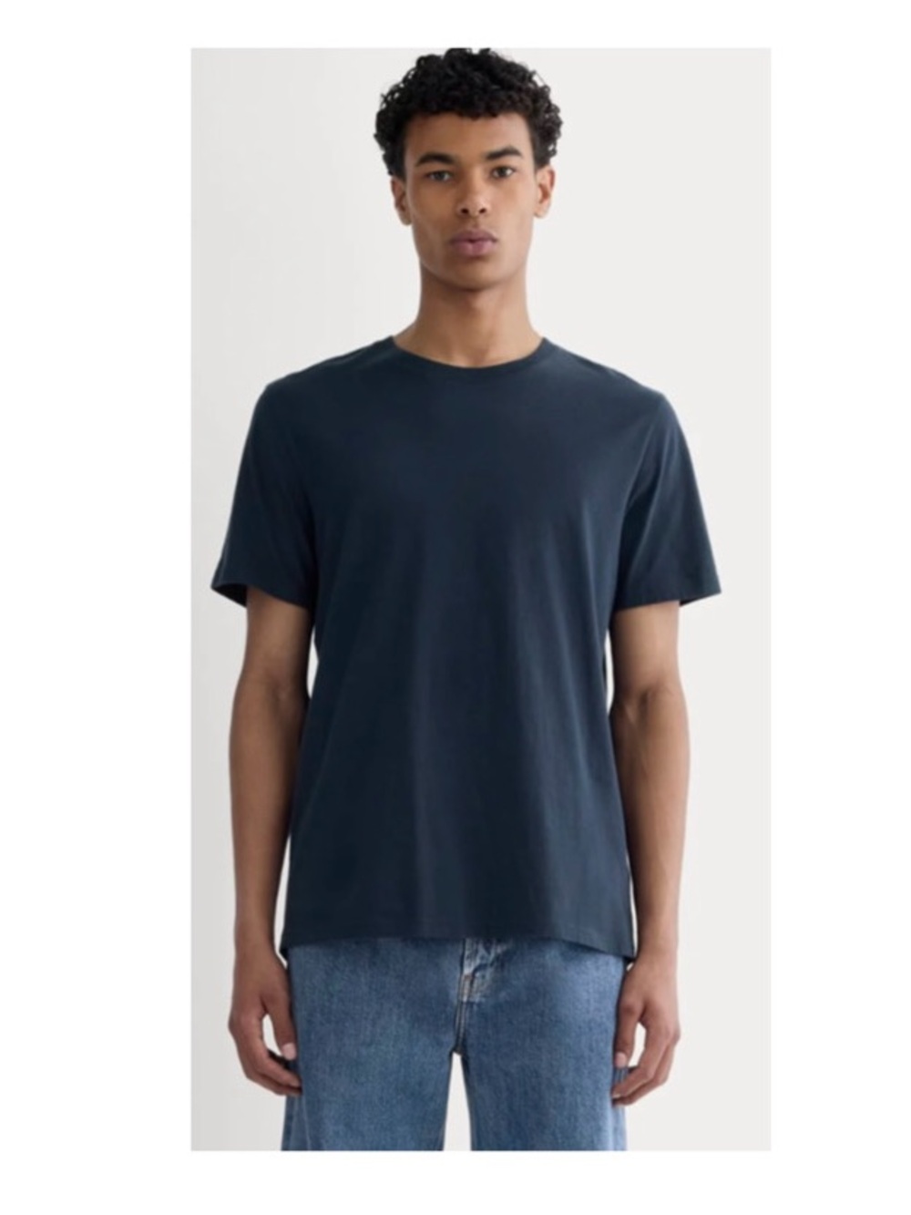 EVERLANE The Essential Organic Crew Men’s Large Navy Blue